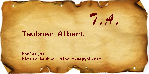 Taubner Albert névjegykártya